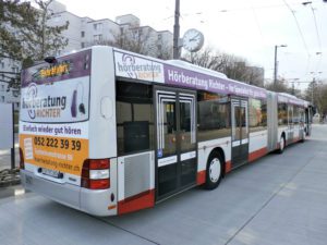 Fahrzeug-Beschriftung Gelenkbus Stadt Winterthur