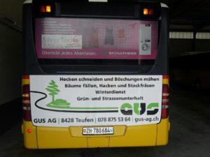 Postauto Heck-Beschriftung GUS AG